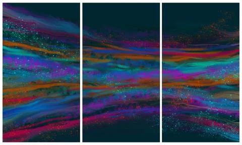 Modern interior triptych Illustrazione stock