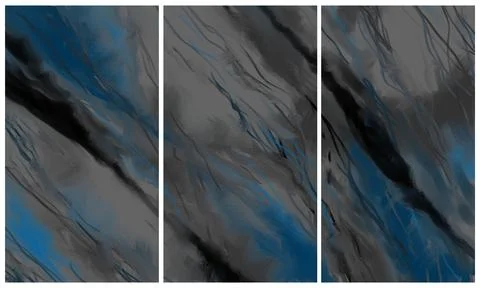 Modern interior triptych Stock Illustration