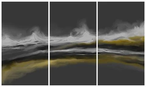 Modern interior triptych Illustrazione stock