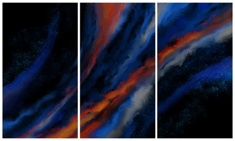 Modern interior triptych Illustrazione stock