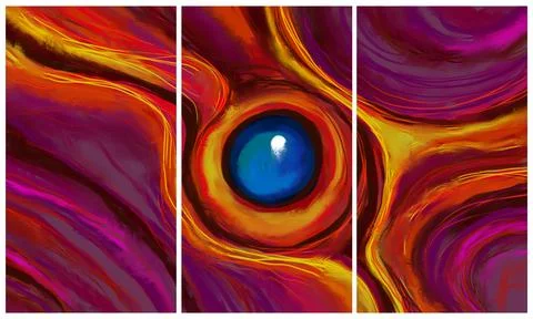 Modern interior triptych Stock Illustration