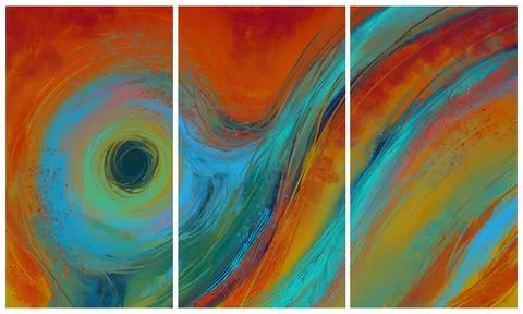 Modern interior triptych Illustrazione stock