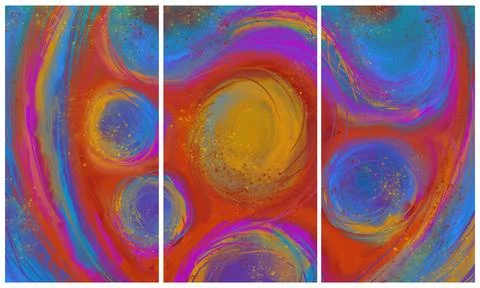 Modern interior triptych イラスト素材