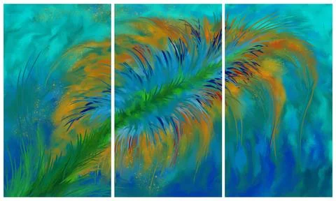 Modern interior triptych Illustrazione stock