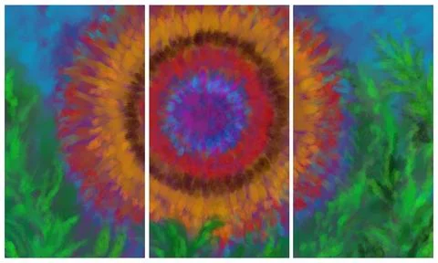 Modern interior triptych Stock Illustration
