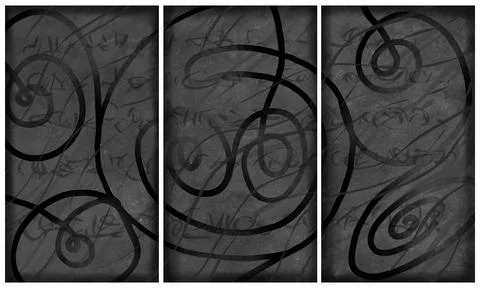 Modern interior triptych 스톡 일러스트