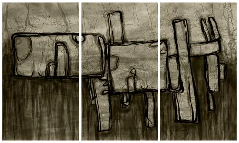 Modern interior triptych イラスト素材