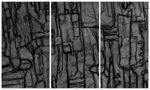 Modern interior triptych Illustrazione stock