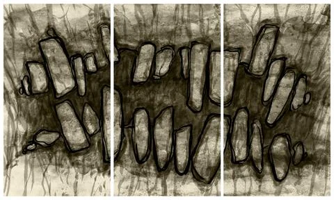 Modern interior triptych Illustrazione stock