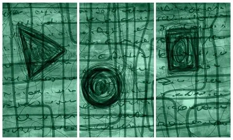Modern interior triptych Illustrazione stock