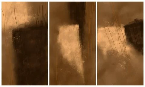 Modern interior triptych 스톡 일러스트
