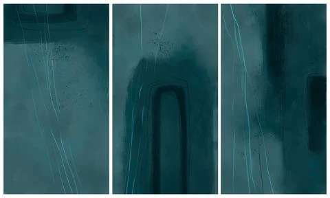 Modern interior triptych Illustrazione stock