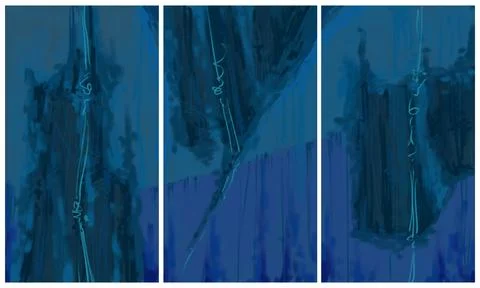 Modern interior triptych Stock Illustration