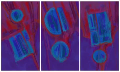 Modern interior triptych イラスト素材