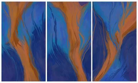Modern interior triptych Illustrazione stock