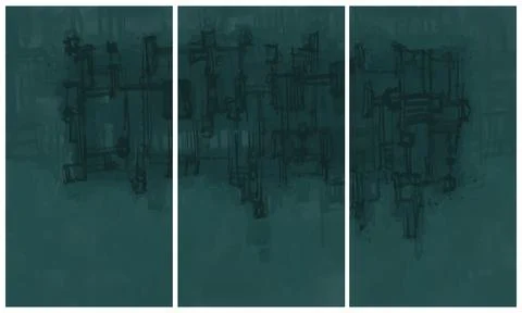 Modern interior triptych イラスト素材
