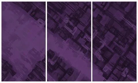 Modern interior triptych Stock Illustration