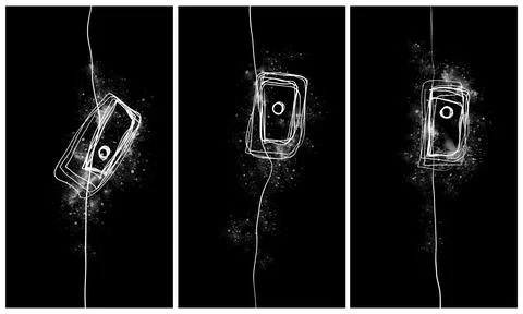 Modern interior triptych Stockillustratie
