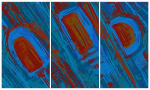 Modern interior triptych Illustrazione stock