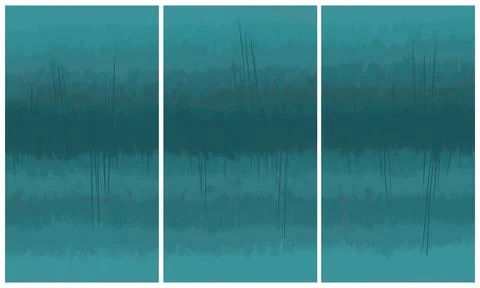 Modern interior triptych Illustrazione stock