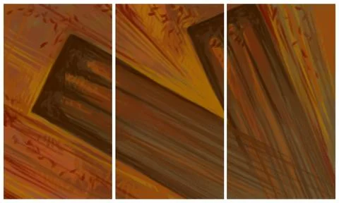 Modern interior triptych Stock Illustration