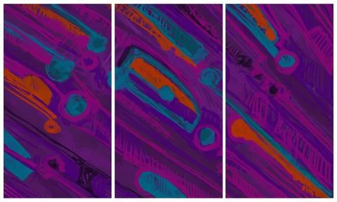 Modern interior triptych Stock Illustration