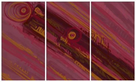 Modern interior triptych 스톡 일러스트
