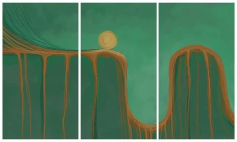 Modern interior triptych Illustrazione stock