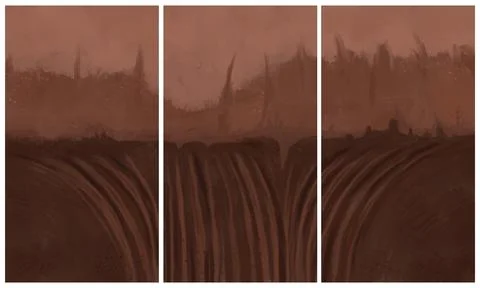 Modern interior triptych Illustrazione stock
