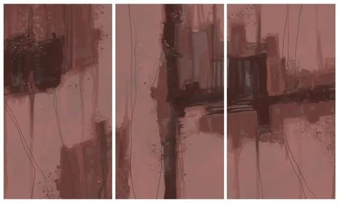 Modern interior triptych Illustrazione stock