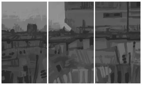 Modern interior triptych 스톡 일러스트