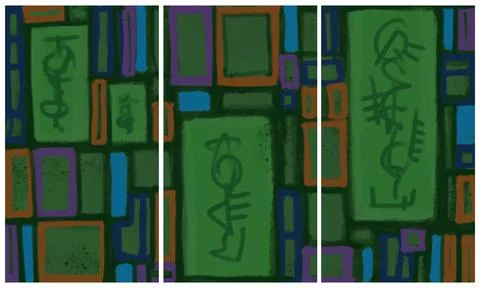 Modern interior triptych イラスト素材