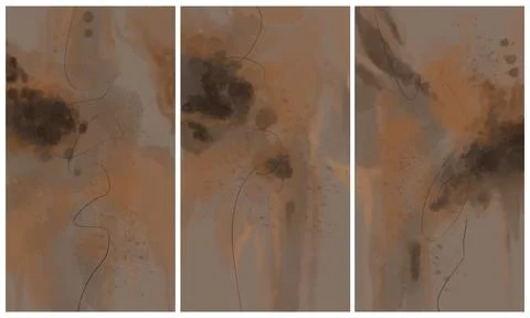 Modern interior triptych Illustrazione stock