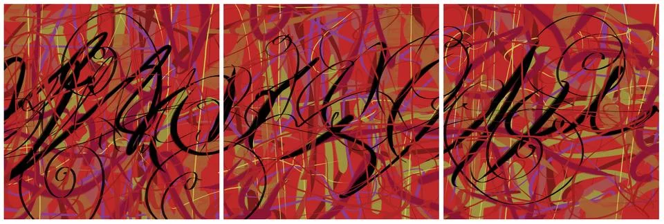 Modern interior triptych イラスト素材