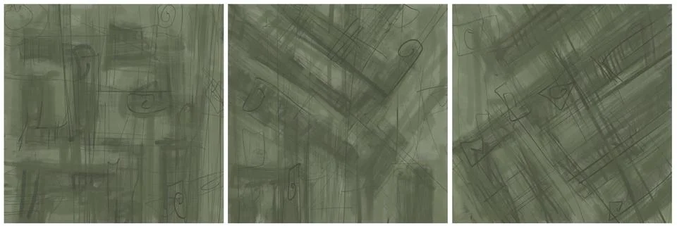 Modern interior triptych Stockillustratie