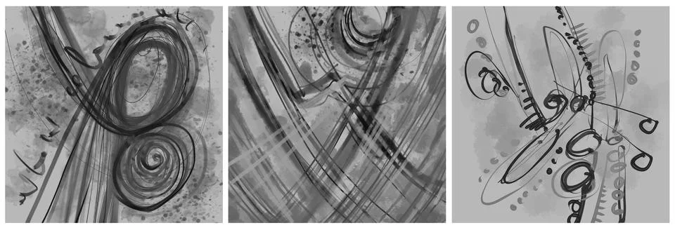 Modern interior triptych Illustrazione stock