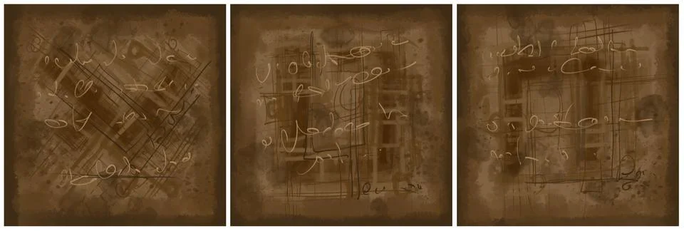 Modern interior triptych 스톡 일러스트