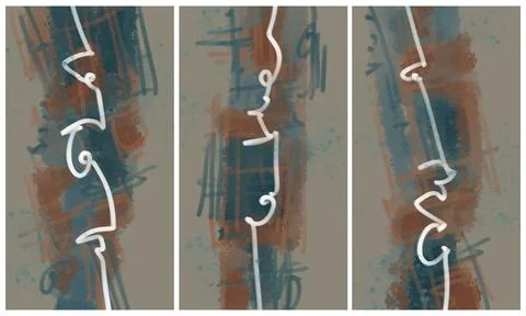 Modern interior triptych イラスト素材