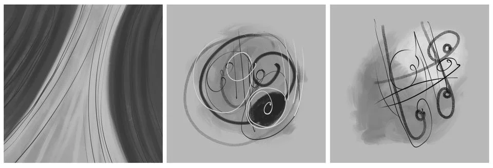 Modern interior triptych Illustrazione stock