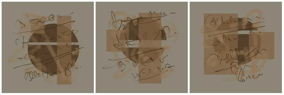 Modern interior triptych 스톡 일러스트