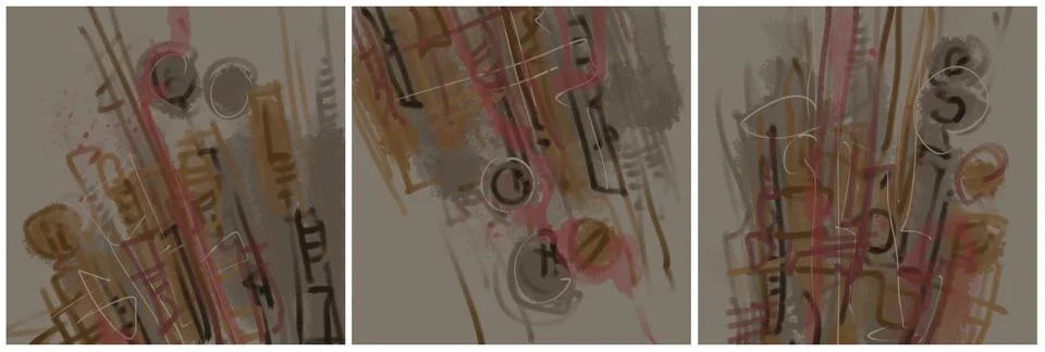 Modern interior triptych Illustrazione stock