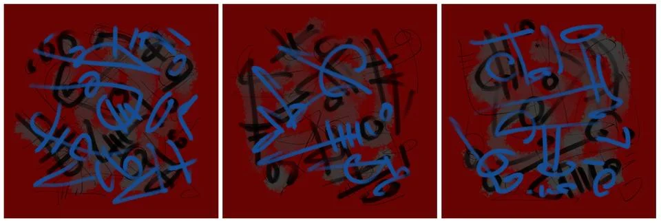 Modern interior triptych Stockillustratie