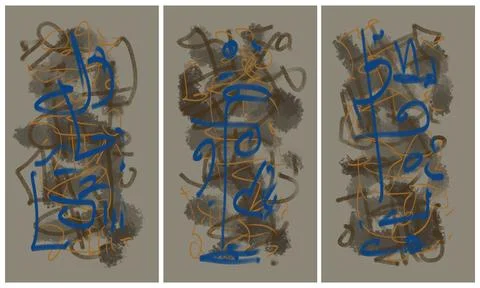Modern interior triptych イラスト素材