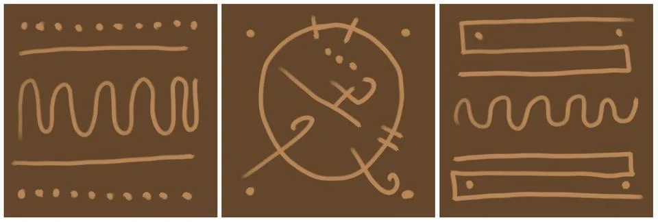 Modern interior triptych Illustrazione stock