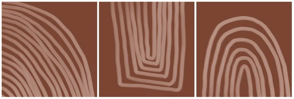 Modern interior triptych Stockillustratie