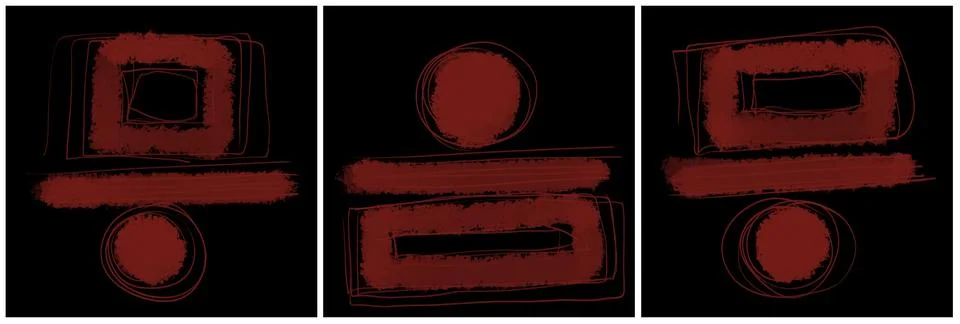 Modern interior triptych イラスト素材