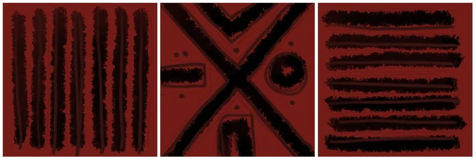 Modern interior triptych Illustrazione stock