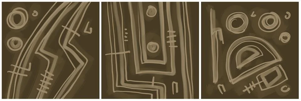 Modern interior triptych イラスト素材
