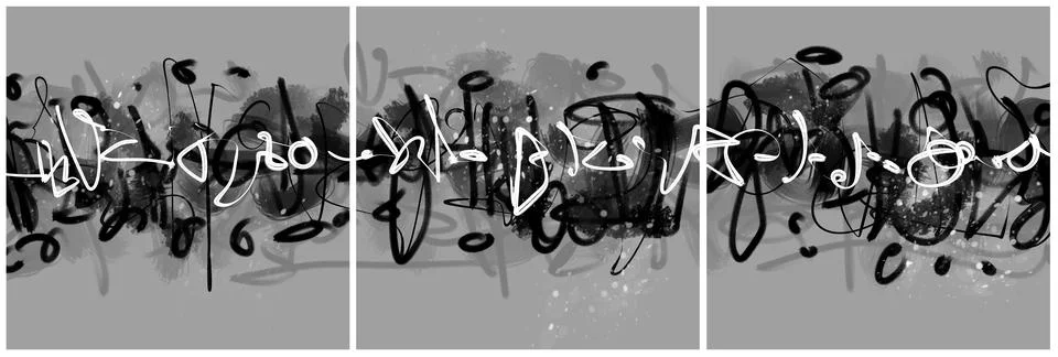 Modern interior triptych Stock Illustration