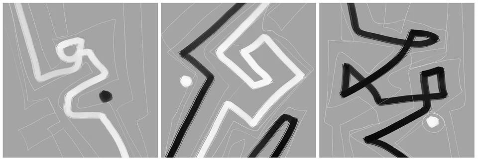 Modern interior triptych イラスト素材